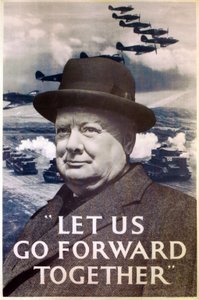 「Let Us Go Forward Together」、第二次世界大戦の宣伝ポスター、1940